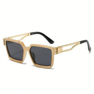 Gafas de Sol Retro 2025 con Logotipo Personalizado, Montura Metálica Hueca para Hombre, Protección UV400, Gafas de Sol Cuadradas para Conducir - Product Image 4