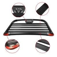 Porte-bagages de toit plat en aluminium pour voiture 4x4 tout-terrain avec LED de haute qualité