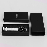 Boîte à montre de luxe personnalisée avec couvercle rabattable, logo imprimé sur mesure, boîte cadeau en papier de qualité supérieure, emballage durable avec rabat pour l'emballage de montres en cadeau