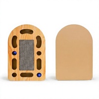 Planche à gratter interactive en carton ondulé pour chat avec balles à clochettes roulantes, arche de jeu pour chat, boîte d'activités, tapis à gratter pour chat