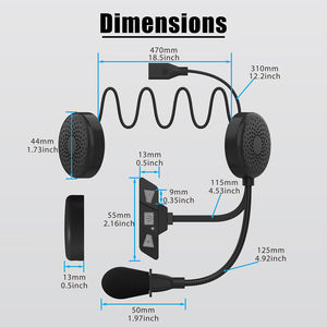 Motorcycle <strong>Intercom</strong> Wireless <strong>Intercom</strong> Hands Free Waterproof Portable <strong>Bluetooth</strong> Headphone Mic Earphone - Product Image 5