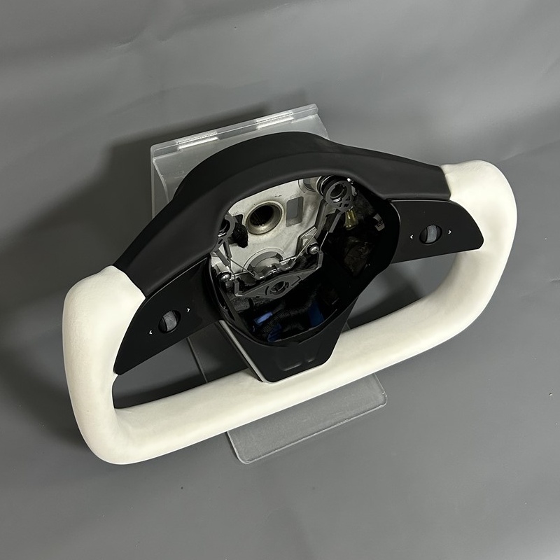 Comfortable Leather Yoke Heated Volant Lenkrad Steering Wheel (Tesla Fitment), photo 4