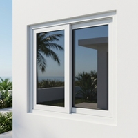 Weißes UPVC PVC Schiebefenster Doppelverglast Hurrikan-Beständig Schalldicht Wärmeisoliert mit Fliegengitter