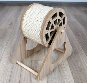 Hot Selling Durable and Scratch-resistant <b>Cat</b> Toys Solid Wood Ferris Wheel <b>Cat</b> Scratching Board Sisal Claw Grinder - Product Image 4