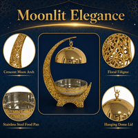 DONGZHAOWEI Golden Moon Chafing Dish Buffet Set Luxury Wedding Hotel Banquet Serving Cheffing Dishes for Catering Wholesale