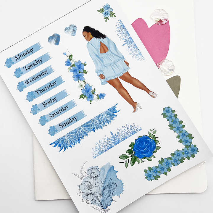 Cartoon Hand Account Sticker Set Cute Girl Heart Mobile Phone ...