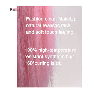 Rebecca venta al por mayor 18 ''-30'' cabeza <span class=keywords><strong>para</strong></span> la venta de <span class=keywords><strong>muñeca</strong></span> maniquí femenino barato cabeza de Maniquí de entrenamiento de pelo sintético - Product Image 5