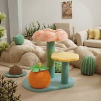 Torre per Gatti in Legno e Sisal Personalizzata all'Ingrosso, con Design a Motivo Vegetale, Tiragraffi e Struttura per Arrampicata, Giocattoli per Gatti