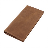 Portafogli Lunghi da Uomo in Pelle Crazy Horse, Stile Retrò Vintage, Impermeabile, Porta Telefono e Carte, Borsa da Lavoro in Poliestere