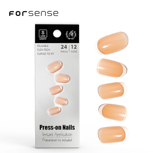 Forsense vente en gros de haute qualité pointe française presse <span class=keywords><strong>sur</strong></span> les <span class=keywords><strong>ongles</strong></span> manucure nude artificielle <span class=keywords><strong>faux</strong></span> <span class=keywords><strong>ongles</strong></span> conseils courts ovales naturels <span class=keywords><strong>faux</strong></span> <span class=keywords><strong>ongles</strong></span> - Product Image 3