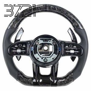 พวงมาลัยคาร์บอนไฟเบอร์สำหรับรถแข่ง Mercedes AMG W205 W213 W222 W463 W167 C63 E63 S63 G63 พร้อมแป้นเปลี่ยนเกียร์ - Product Image 1