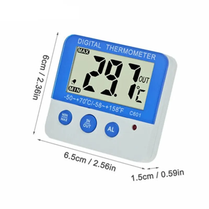 Thermomètres numériques pour réfrigérateur congélateur à Led, température et humidité avec indicateur d'alarme à Led - Product Image 4