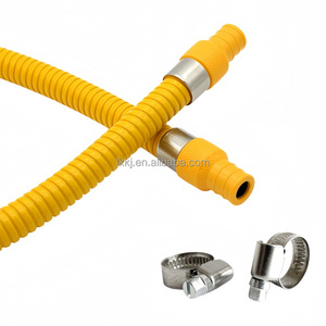 <span class=keywords><strong>Tuyau</strong></span> flexible en acier inoxydable ondulé, recouvert de PVC jaune, résistant aux explosions, pour cuisinière et réchaud domestique - Product Image 2