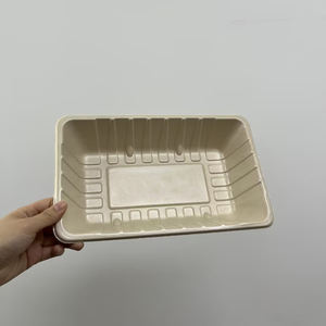 Custom Disposable Compostable Biodegradable Sugarcane Fiber Bagasse Top Seal Map Barrier Packaging <strong>Meat</strong> <strong>Trays</strong> - Product Image 1