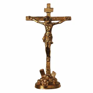 Metal Latón Fundido Jesucristo Cruz Crucifijo Adornos