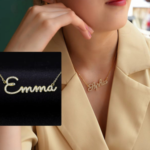 Duoying joyería <span class=keywords><strong>de</strong></span> moda <span class=keywords><strong>nombre</strong></span> <span class=keywords><strong>de</strong></span> cristal <span class=keywords><strong>cadena</strong></span> <span class=keywords><strong>nombre</strong></span> Zirconia Collar para regalo <span class=keywords><strong>de</strong></span> <span class=keywords><strong>mujer</strong></span> - Product Image 2