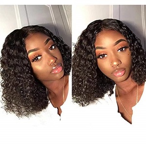 Para <span class=keywords><strong>Amazon</strong></span> Exclusivo Nuevo estilo europeo americano Afro Peluca Conjunto Negro Parte media Rizos pequeños Peluca sintética de alta temperatura - Product Image 4