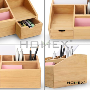 Homex-bsci Nhà Máy | Đa Chức Năng Tre Lưu Trữ Tổ Chức Điều Khiển Từ Xa Hộp Lưu Trữ Tre Tự Nhiên Giữ Tập Tin Chủ Bút - Product Image 6