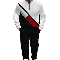 Conjunto de Sudadera con Capucha de Dos Piezas con Cierre de Media Cremallera, Atuendo Formal Coordinado con Personalización OEM ODM, 300g, 100% Poliéster, Secado Rápido