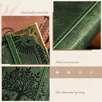 Carnet à feuilles mobiles en cuir PU avec logo personnalisé, journal vintage rechargeable, cadeau