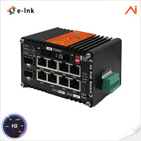 Switch PoE+ Industrial Mini de 8 Puertos 10/100/1000 Base-T IEEE802.3at a 2 Puertos 100/1000/2.5GBASE-X, Administrado por Aplicación y Web, para Cámaras PoE