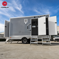 Remorque de toilettes portables Cogsun pour rassemblements publics en extérieur, remorque de salle de bain mobile en acier inoxydable