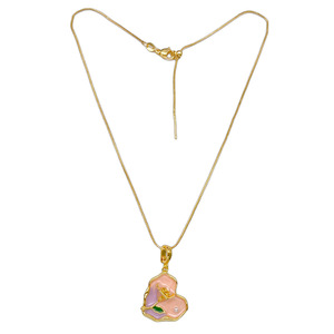 Collar con Colgante <span class=keywords><strong>de</strong></span> Flor Esmaltada <span class=keywords><strong>en</strong></span> Cobre Chapado <span class=keywords><strong>en</strong></span> Oro <span class=keywords><strong>de</strong></span> 14K, Estilo Bohemio Retro Floral, Joyería Artística con <span class=keywords><strong>Corazón</strong></span> - Product Image 2