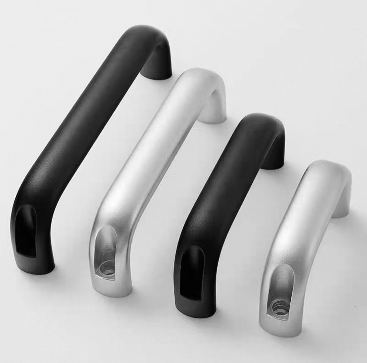 50mm High Comfortable Grip D-type Aluminum Alloy Solid Furniture Handle Customizable Large-sized Cabinet Kitchen Bedroom
