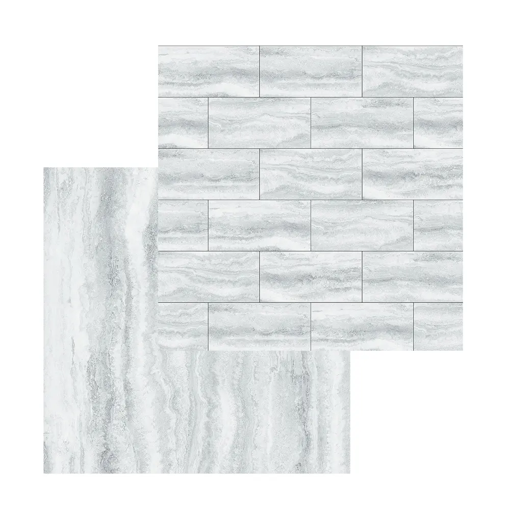 Slip-resistant and waterproof perfect for bathroom shower   wet rooms marble looking vinyl floor tiles