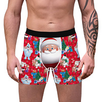 Celana Dalam Pria Ukuran Besar Bahan Rajut Bernapas Nyaman untuk Dipakai Sehari-hari Elastis dengan Cetak Digital Model Boxer Briefs Dropshipping