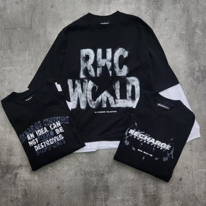 Sudaderas con Capucha de Estilo Urbano, Personalizadas con Impresión Digital, de Seda/Algodón, Largas, con Efecto Desgastado, Estilo Hip Hop, para Hombre - Product Image 5