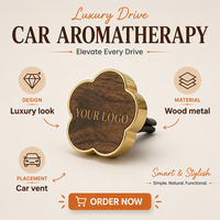 Diffuseur de parfum voiture de luxe personnalisé, bois de noyer et zinc, clip d'aération, parfum longue durée sans électricité