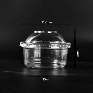 Contenants ronds transparents jetables de 3 onces pour aliments froids, salades de fruits, yaourts, gâteaux, gobelets à dessert en plastique PET transparent avec couvercle - Product Image 6