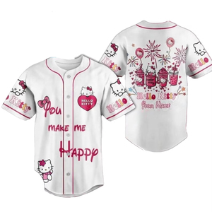 Haute qualité gratuit personnalisé Kawaii bonjour chat Anime Baseball maillot mignon fille chatons Sport <span class=keywords><strong>t</strong></span>-<span class=keywords><strong>shirt</strong></span> vêtements conception personnalisée maillot - Product Image 1