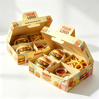 Emballage de restauration rapide en gros pour hamburgers, snacks, frites à emporter – Boîte personnalisée pour hamburgers, sandwichs et frites – Emballage de restaurant
