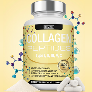 Cápsulas de Colágeno OEM, Péptidos Hidrolizados con Biotina, Complejo de Vitamina C, Glutamato, Suplemento Blanqueador, Cápsulas de Péptidos de Colágeno - Product Image 1