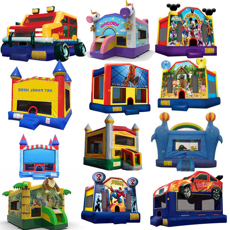 Надувной купол для помещений, 4 комбинированный купол, 22 унции, коммерческий мультяшный тематический дешевый задний двор, используется как домик для прыжков для взрослых и детей