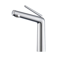 Robinet de lavabo en laiton chromé au design moderne, mitigeur créatif pour meuble de salle de bain, robinet anti-éclaboussures