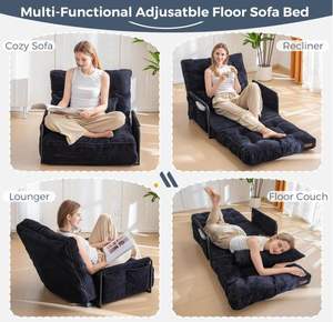 أريكة استرخاء قابلة للطي بخمس وضعيات مع وسادة، سرير أرضي قابل للتعديل للمنزل بسعر مخفض - Product Image 6
