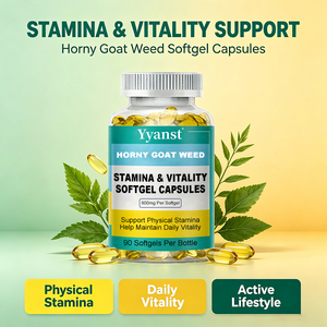Extrait de Horny Goat Weed 800mg en capsules molles, 90 unités, complément pour la vitalité quotidienne et la résistance physique, pour les hommes actifs, OEM - Product Image 2