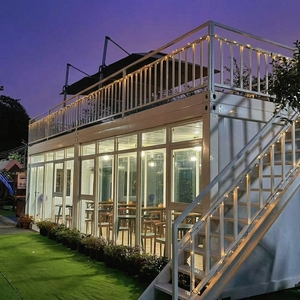 Casa Container Prefabbricata Pieghevole a Due Piani in Vetro da 20 Piedi con Terrazza sul Tetto, Ristorante Isolato in Acciaio Moderno Personalizzato OEM ODM - Product Image 1