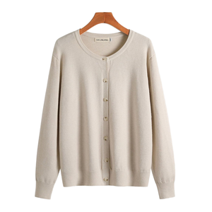 Cárdigan Casual de Otoño para Mujer, Tejido Fino de Viscosa, Transpirable, con Botones y Cuello Redondo, para un Estilo Práctico - Product Image 1