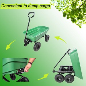 Load 200kg Metal <b>Wagon</b> Rotating Handle Heavy Duty Garden <b>Wagons</b> with Removable Steel Mesh Sides Flatbed Steel Garden <b>Cart</b> - Product Image 5