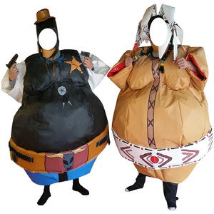 Bouncy Cowboy Vs. Divertido Jefe, Emocionante Duelo <span class=keywords><strong>de</strong></span> Trajes <span class=keywords><strong>de</strong></span> Sumo, Hilarante Desafío <span class=keywords><strong>de</strong></span> Trajes <span class=keywords><strong>de</strong></span> Sumo Inflables - Product Image 2