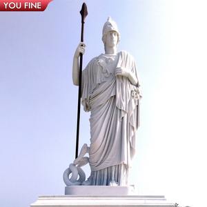 YOUFINE Escultura Clásica de la Diosa Guerrera Atenea en Mármol Blanco para Decoración de Plazas y Villas - Product Image 5