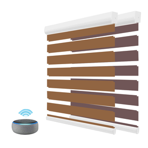 Persianas Combinadas de Lujo Coreanas de Día y Noche a <span class=keywords><strong>Precio</strong></span> de Fábrica, Persianas Opacas Eléctricas Motorizadas Tipo Zebra para Ventanas, Tamaño Personalizado - Product Image 6