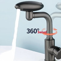 Robinet de lavabo moderne 3 voies avec modes pluie et eau potable, pivotant à 360°, mitigeur monotrou pour salle de bain et lavage des cheveux