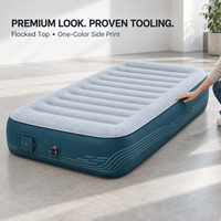 Matelas Gonflable Surélevé avec Pompe Intégrée, Lit d'Invité Gonflable en PVC Floqué pour la Maison et le Camping, Marque Privée