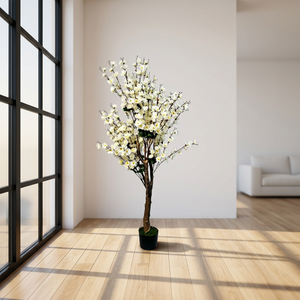 Grand arbre artificiel de <span class=keywords><strong>bougainvillier</strong></span> résistant aux UV, en plastique écologique, 140 cm, pour mariage, Noël, extérieur, jardin et aménagement paysager - Product Image 1