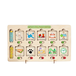 Wooden Calendar Board, Chore Chart Calendar for Kids, Wooden Daily <strong>Task</strong> Board - Product Image 1